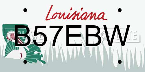 B57EBW Louisiana License Plate
