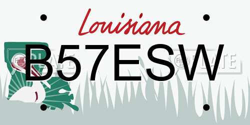 B57ESW Louisiana License Plate