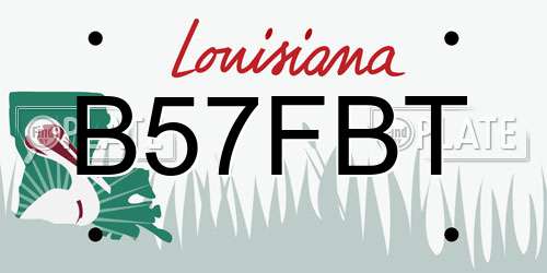 B57FBT Louisiana License Plate