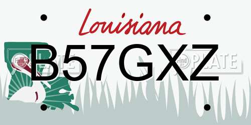 B57GXZ Louisiana License Plate