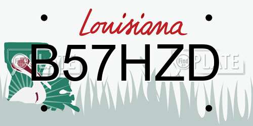 B57HZD Louisiana License Plate