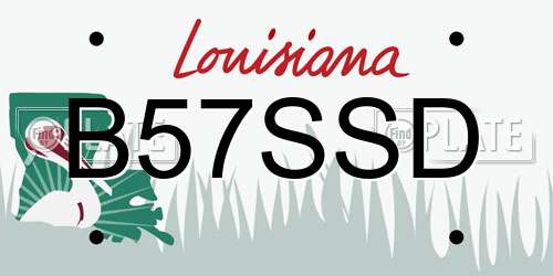 B57SSD Louisiana License Plate