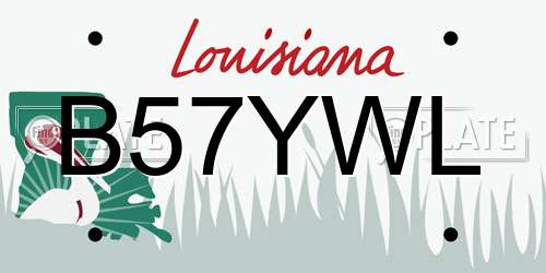 B57YWL Louisiana License Plate
