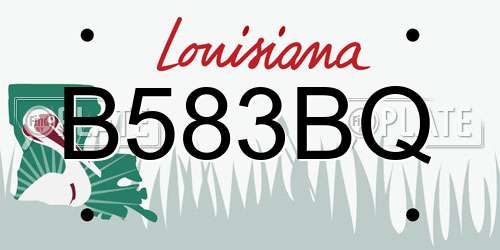 B583BQ Louisiana License Plate