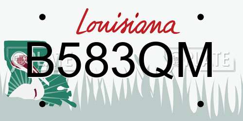 B583QM Louisiana License Plate