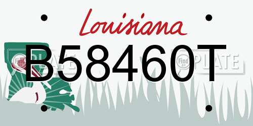 B58460T Louisiana License Plate