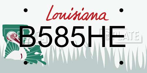 B585HE Louisiana License Plate