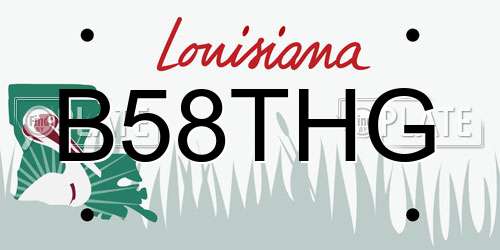 B58THG Louisiana License Plate