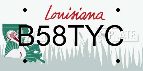 B58TYC Louisiana License Plate