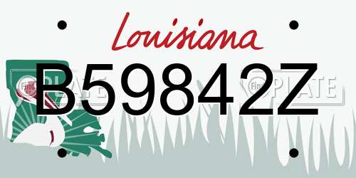 B59842Z Louisiana License Plate