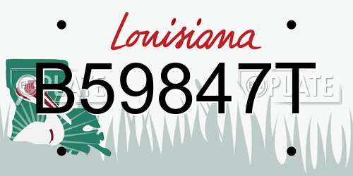 B59847T Louisiana License Plate