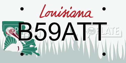 B59ATT Louisiana License Plate