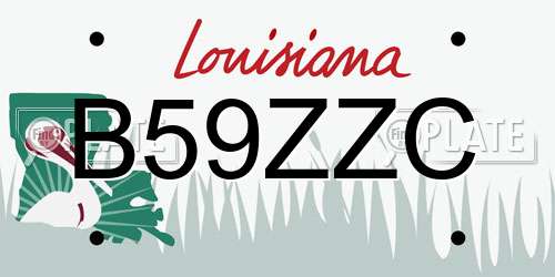 B59ZZC Louisiana License Plate