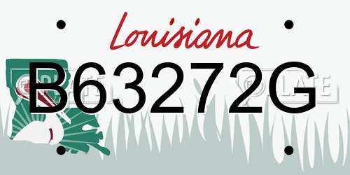 B63272G Louisiana License Plate