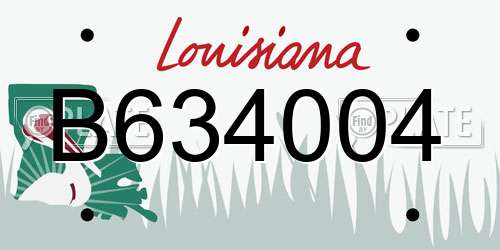 B634004 Louisiana License Plate