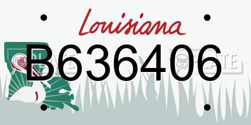 B636406 Louisiana License Plate