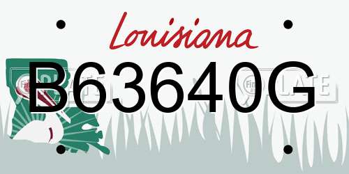 B63640G Louisiana License Plate