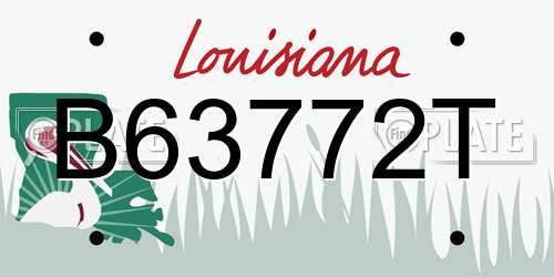B63772T Louisiana License Plate