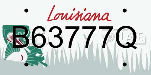 B63777Q Louisiana License Plate