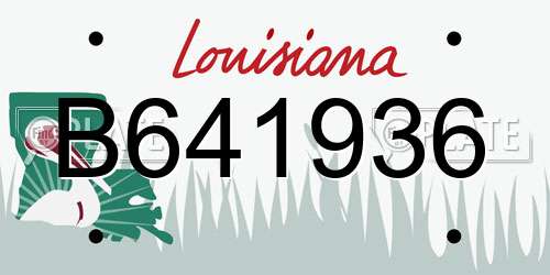 B641936 Louisiana License Plate