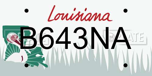 B643NA Louisiana License Plate