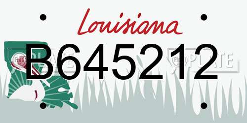B645212 Louisiana License Plate