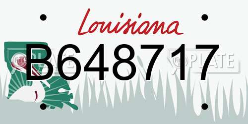 B648717 Louisiana License Plate