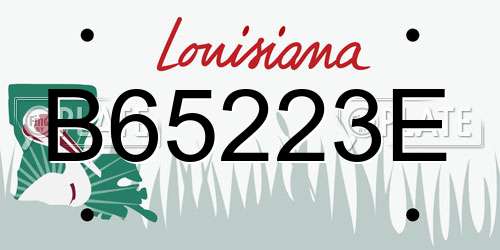 B65223E Louisiana License Plate