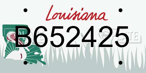 B652425 Louisiana License Plate