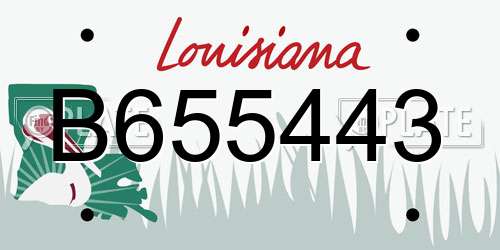 B655443 Louisiana License Plate