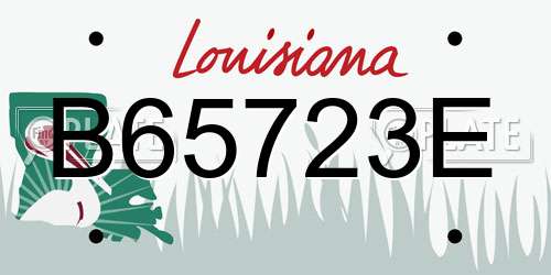 B65723E Louisiana License Plate
