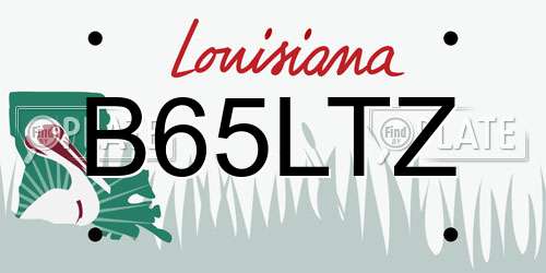 B65LTZ Louisiana License Plate