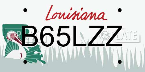 B65LZZ Louisiana License Plate