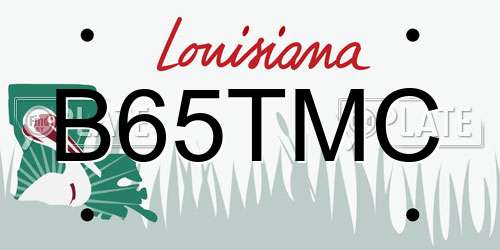 B65TMC Louisiana License Plate