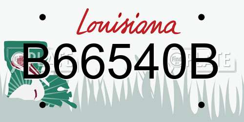 B66540B Louisiana License Plate