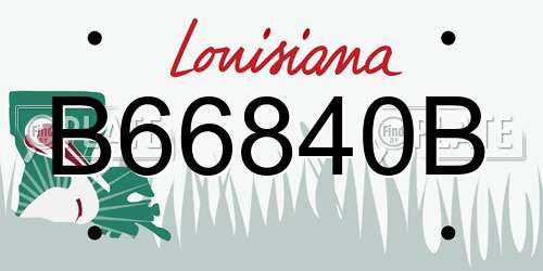 B66840B Louisiana License Plate