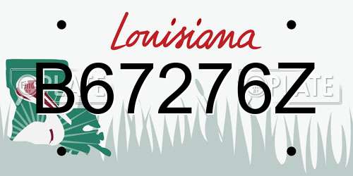 B67276Z Louisiana License Plate