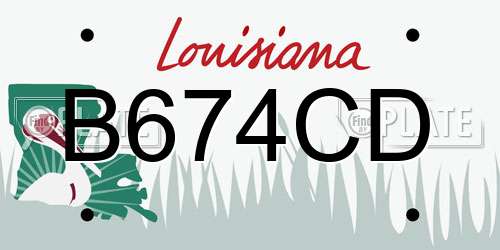 B674CD Louisiana License Plate