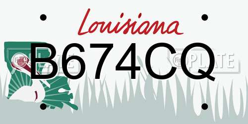 B674CQ Louisiana License Plate