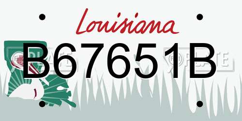 B67651B Louisiana License Plate