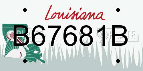 B67681B Louisiana License Plate