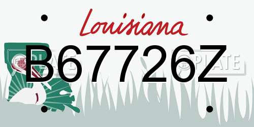 B67726Z Louisiana License Plate