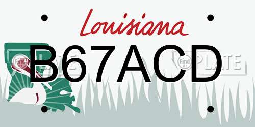 B67ACD Louisiana License Plate