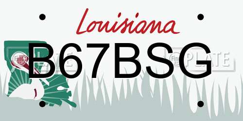 B67BSG Louisiana License Plate