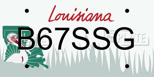 B67SSG Louisiana License Plate