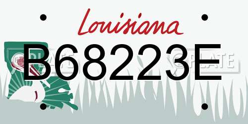 B68223E Louisiana License Plate