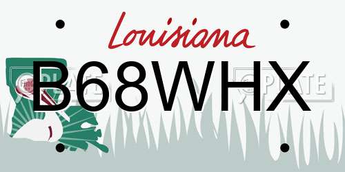 B68WHX Louisiana License Plate