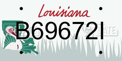 B69672I Louisiana License Plate