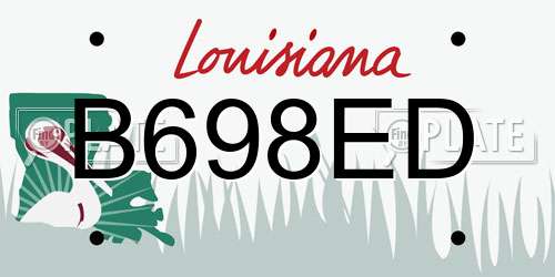 B698ED Louisiana License Plate