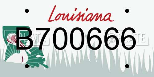 B700666 Louisiana License Plate